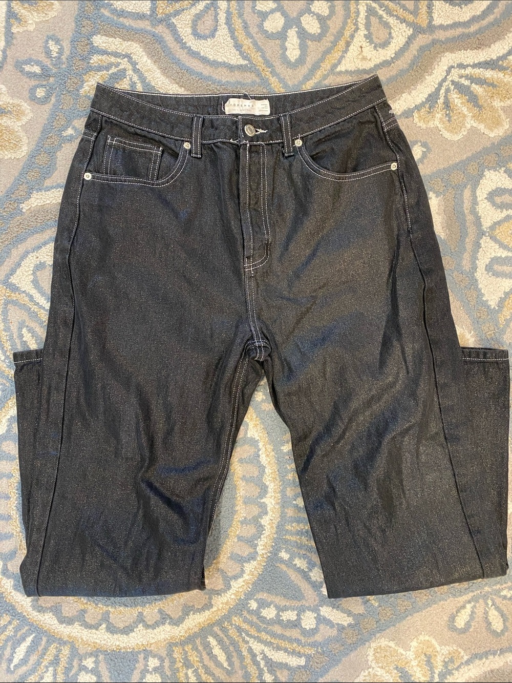 Topshop Men's Straight Black Jeans